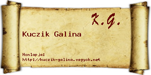 Kuczik Galina névjegykártya